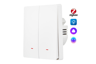 Выключатель HOMMYN настенный zigbee 2 клавиши (без нейтрали) SWZBNN02W